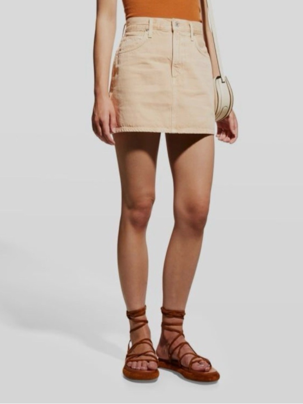 Citizens of Humanity Women's Orange Beatnik Straight Mini Skirt Size 24